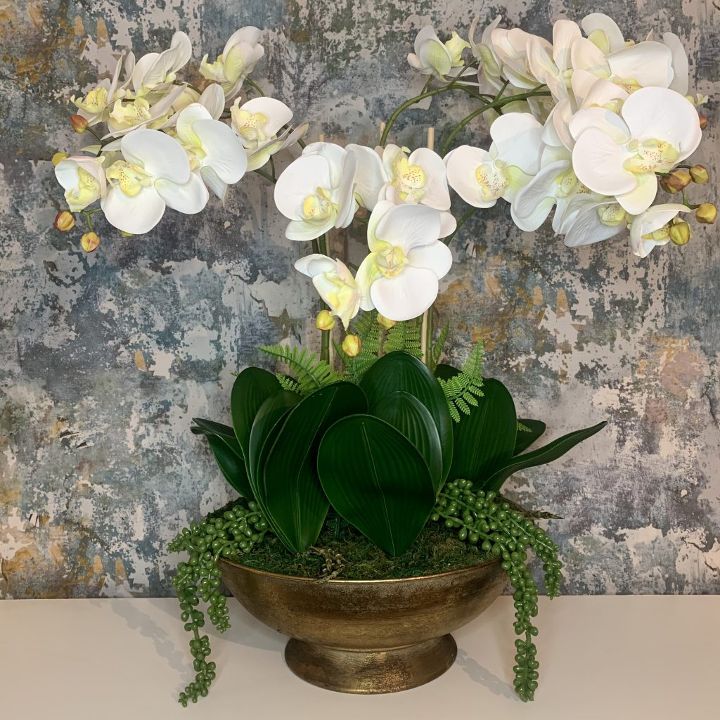Orchid Centrepiece With Greenery