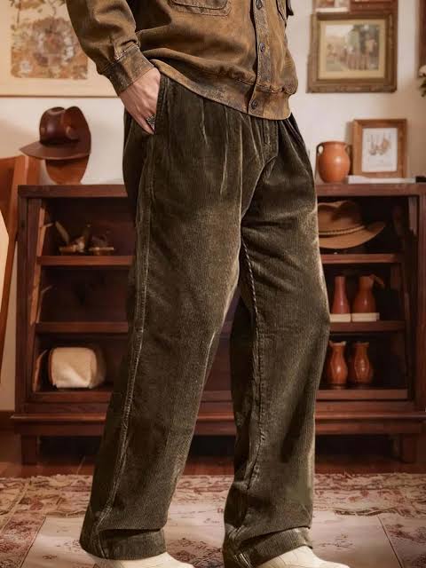 Wide-Leg Corduroy Trousers